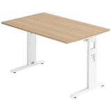 Artikelbild 1 für HAMMERBACHER OS 12 höhenverstellbarer Schreibtisch eiche rechteckig, C-Fuß-Gestell weiß 120,0 x 80,0 cm, Artikelnummer 657953