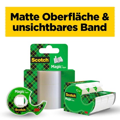 Artikelbild 2 für 2 + 1 GRATIS: Scotch Magic™ Tape Klebefilm matt 19,0 mm x 15,0 m 2 Rollen + GRATIS 1 Rollen, Artikelnummer 751717