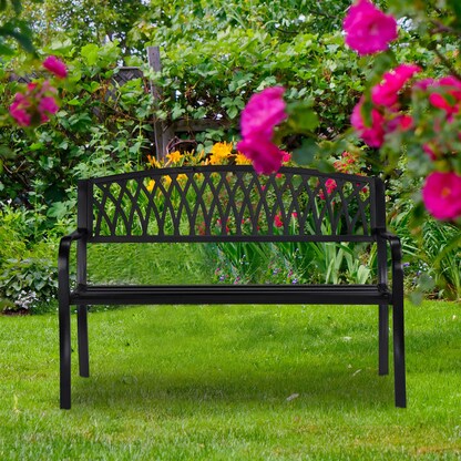 Artikelbild 3 für relaxdays Gartenbank 10030991_0 schwarz Metall 127,0 cm, Artikelnummer 767992