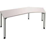 Artikelbild 1 für fm fastline Schreibtisch lichtgrau Bogenform, 4-Fuß-Gestell silber 220,0 x 80,0 cm, Artikelnummer 269801
