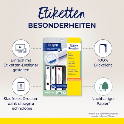 Artikelbild 7 für AVERY Zweckform Ordneretiketten L4759-25 weiß, 30 Blatt, Artikelnummer 345645