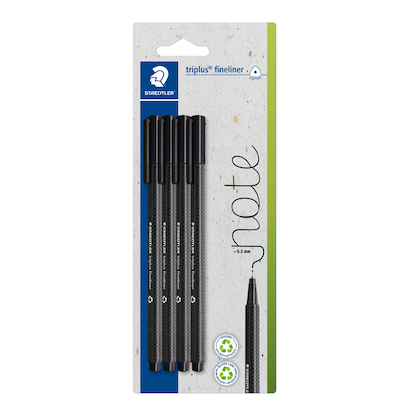 Artikelbild für STAEDTLER triplus® Fineliner schwarz 0,3 mm, 4 St., Artikelnummer 619696