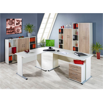 Artikelbild 5 für MÖBELPARTNER Cimal Schreibtisch weiß rechteckig, C-Fuß-Gestell weiß 90,0 x 65,0 cm, Artikelnummer 409516