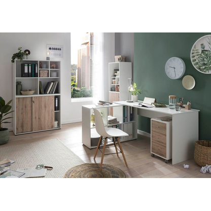 Artikelbild 9 für MÖBELPARTNER Regalschrank 400, 701775 weiß, wildeiche 151,1 cm 41,0 cm, 1 St., Artikelnummer 773992