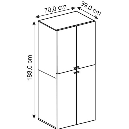Artikelbild 2 für VCM my office Aktenschrank XXL Lona, 914113 weiß 4 Fachböden 70,0 x 39,0 x 183,0 cm, Artikelnummer 857134