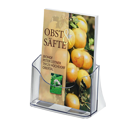 Artikelbild für SIGEL Tischprospekthalter transparent DIN A5 17,0 x 7,5 x 20,0 cm, 1 St., Artikelnummer 860973