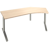 Artikelbild 1 für fm fastline Schreibtisch akazie Bogenform, C-Fuß-Gestell silber 220,0 x 80,0 cm, Artikelnummer 269924