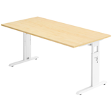 Artikelbild 1 für HAMMERBACHER OS 16 höhenverstellbarer Schreibtisch ahorn rechteckig, C-Fuß-Gestell weiß 160,0 x 80,0 cm, Artikelnummer 657515