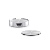 Artikelbild 1 für Zeller Untersetzer silber, schwarz Ø 10,0 cm 7-tlg., 7 St., Artikelnummer 396164