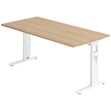 Artikelbild 1 für HAMMERBACHER OS 16 höhenverstellbarer Schreibtisch eiche rechteckig, C-Fuß-Gestell weiß 160,0 x 80,0 cm, Artikelnummer 657698