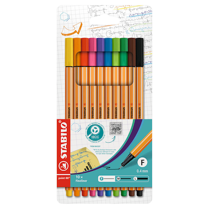 Artikelbild für STABILO point 88 Fineliner farbsortiert 0,4 mm, 10 St., Artikelnummer 313007