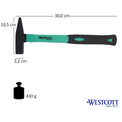 Artikelbild 4 für WESTCOTT Schlosserhammer 300 g Kopf: Kohlenstoffstahl, Artikelnummer 799993