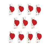 Artikelbild 1 für Rayher Holzklammern weiß/rot mit Herzen, 12 St., Artikelnummer 958405