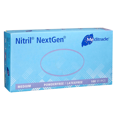 Artikelbild 4 für Meditrade® unisex Einmalhandschuhe Nitril® NextGen® blau Größe M, 100 St., Artikelnummer 242857