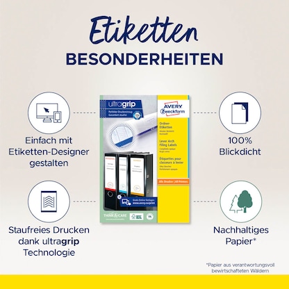 Artikelbild 9 für AVERY Zweckform Ordneretiketten L4761-25 weiß, 30 Blatt, Artikelnummer 345629