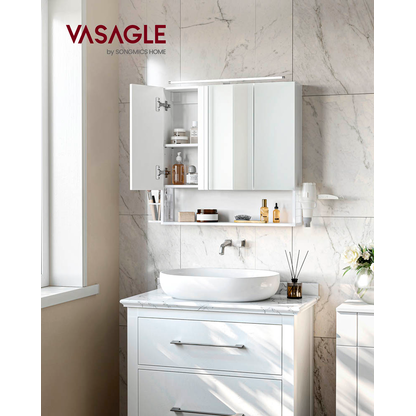 Artikelbild 3 für VASAGLE Spiegelschrank weiß 70,0 x 14,5 x 70,0 cm, Artikelnummer 438829