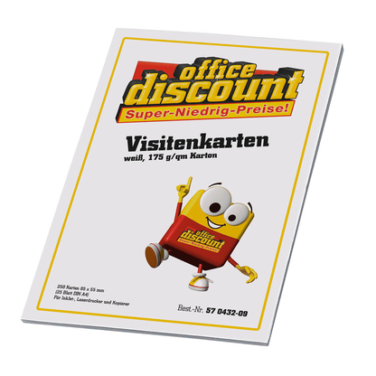 Artikelbild 2 für office discount Visitenkarten matt weiß 175 g/qm, 250 St., Artikelnummer 570432