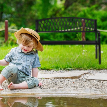 Artikelbild 5 für relaxdays Gartenbank 10030991_0 schwarz Metall 127,0 cm, Artikelnummer 767992