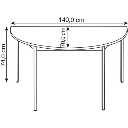 Artikelbild 2 für SODEMATUB Mehrzwecktisch ahorn, alu halbrund, Vierkantrohr alu, 140,0 x 70,0 x 74,0 cm, Artikelnummer 969972