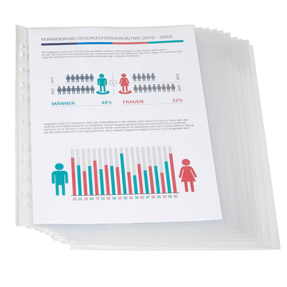 Artikelbild 2 für BRUNNEN Prospekthüllen DIN A4 transparent genarbt 0,06 mm, 10 St., Artikelnummer 924915