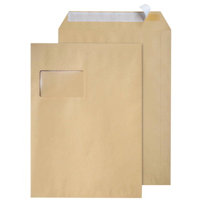 Artikelbild für STEINMETZ Versandtaschen DIN C4 mit Fenster braun 250 St., Artikelnummer 862458