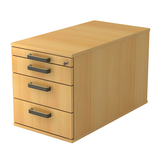 Artikelbild 1 für HAMMERBACHER Solid TC30 Rollcontainer buche 4 Auszüge 42,8 x 80,0 x 51,2 cm, Artikelnummer 862925