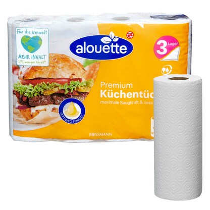 Artikelbild für alouette Küchenrollen Premium 3-lagig, 4 Rollen, Artikelnummer 351517