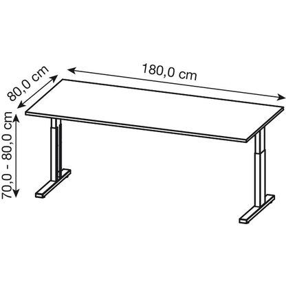 Artikelbild 2 für GERMANIA Profi 3.0 Schreibtisch lichtgrau L-Form, C-Fuß-Gestell silber 260,0 x 260,0 cm, Artikelnummer 104469