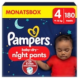Artikelbild 1 für Pampers® Windeln Monatsbox baby-dry™ night pants Gr. 4 (9-15 kg) für Babys und Kleinkinder, 180 St., Artikelnummer 179166