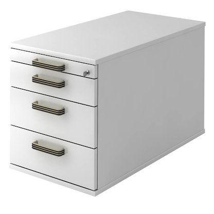 Artikelbild für HAMMERBACHER Haziender Rollcontainer weiß 4 Auszüge 42,8 x 80,0 x 51,2 cm, Artikelnummer 193771