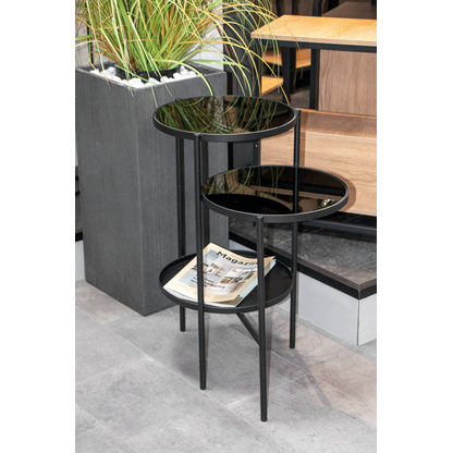 Artikelbild 4 für HAKU Möbel Beistelltisch rund Sicherheitsglas schwarz 56,0 x 39,0 x 71,0 cm, 1 St., Artikelnummer 142608