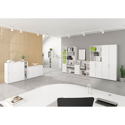 Artikelbild 5 für HAMMERBACHER Aktenschrank Mirakel, V968T6/W/W/BS weiß 5 Fachböden 80,0 x 42,0 x 215,6 cm, Artikelnummer 100051