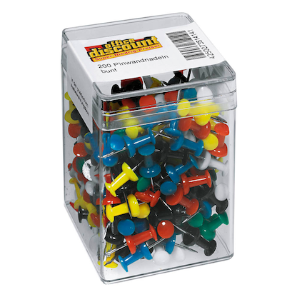 Artikelbild 2 für office discount Pinnnadeln farbsortiert, 200 St., Artikelnummer 620948