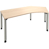 Artikelbild 1 für fm fastline Schreibtisch akazie Bogenform, 4-Fuß-Gestell silber 220,0 x 80,0 cm, Artikelnummer 269561