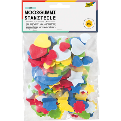 Artikelbild für folia Moosgummi Stanzteile sortiert mehrfarbig, Artikelnummer 479442