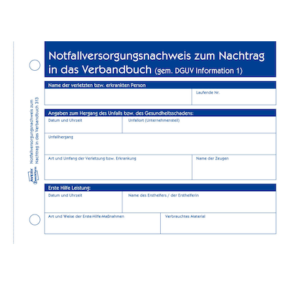 Artikelbild 3 für AVERY Zweckform Erste Hilfe Meldeblock Formularbuch 313, 1 St., Artikelnummer 692119