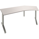 Artikelbild 1 für fm fastline Schreibtisch lichtgrau Bogenform, C-Fuß-Gestell silber 220,0 x 80,0 cm, Artikelnummer 269583
