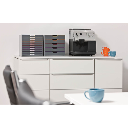 Artikelbild 9 für DURABLE Schubladenbox VARICOLOR® dunkelgrau mit bunten Farblinien 760527, DIN A4 mit 5 Schubladen, 1 St., Artikelnummer 113985