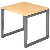 Artikelbild 1 für HAMMERBACHER RS08 höhenverstellbarer Schreibtisch ahorn rechteckig, Kufen-Gestell grau 80,0 x 80,0 cm, Artikelnummer 865415