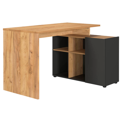 Artikelbild für GERMANIA Adrano Schreibtisch grafit, navarra-eiche rechteckig, Wangen-Gestell grau 120,0 x 90,0 cm, Artikelnummer 613461