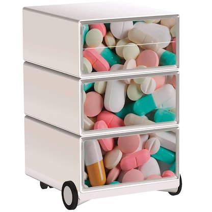 Artikelbild für PAPERFLOW easyBox Business Rollcontainer weiß, bunt 62157 4 Auszüge 39,0 x 43,6 x 64,2 cm, Artikelnummer 214738