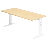 Artikelbild 1 für HAMMERBACHER OS 19 höhenverstellbarer Schreibtisch ahorn rechteckig, C-Fuß-Gestell weiß 180,0 x 80,0 cm, Artikelnummer 657611
