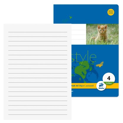 Artikelbild für Staufen® Schulhefte Lineatur 4 liniert DIN A5 ohne Rand, 16 Blatt, 10 St., Artikelnummer 717579
