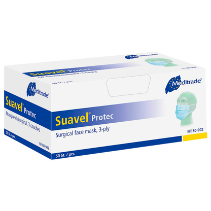 Artikelbild 3 für Meditrade® medizinischer Mundschutz Suavel® Protec DIN EN 14683:2019 Typ II R, 50 St., Artikelnummer 805269
