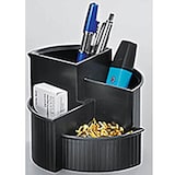 Artikelbild 1 für helit Stiftehalter Linear schwarz Kunststoff 4 Fächer 14,0 x 14,0 x 10,0 cm, Artikelnummer 807610