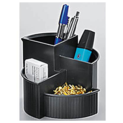 Artikelbild für helit Stiftehalter Linear schwarz Kunststoff 4 Fächer 14,0 x 14,0 x 10,0 cm, Artikelnummer 807610