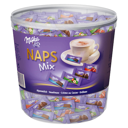 Artikelbild für Milka NAPS Mix Schokoriegel 207 St./1,0 kg, Artikelnummer 222695