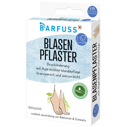 Artikelbild für BARFUSS Blasenpflaster 2755796, Gr. 2 Größen (4 St. 1,9 x 5,5 cm und 4 St. 3,5 x 6,0 cm) transparent, 8 St., Artikelnummer 624144