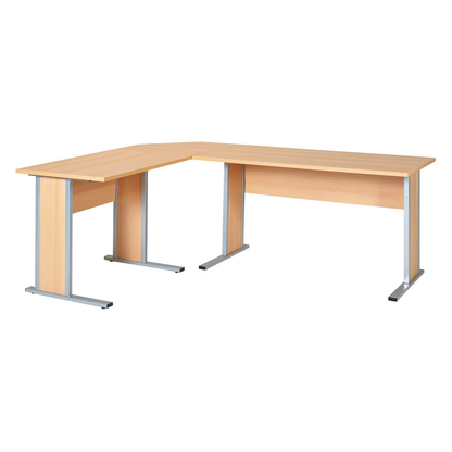 Artikelbild 3 für MÖBELPARTNER Schreibtisch buche rechteckig, Kufen-Gestell silber 90,0 x 65,0 cm, Artikelnummer 215432