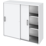 Artikelbild 1 für HAMMERBACHER Schiebetürenschrank 1753S, V1753S/5/5/SG lichtgrau 2 Fachböden 120,0 x 40,0 x 110,0 cm, Artikelnummer 864525